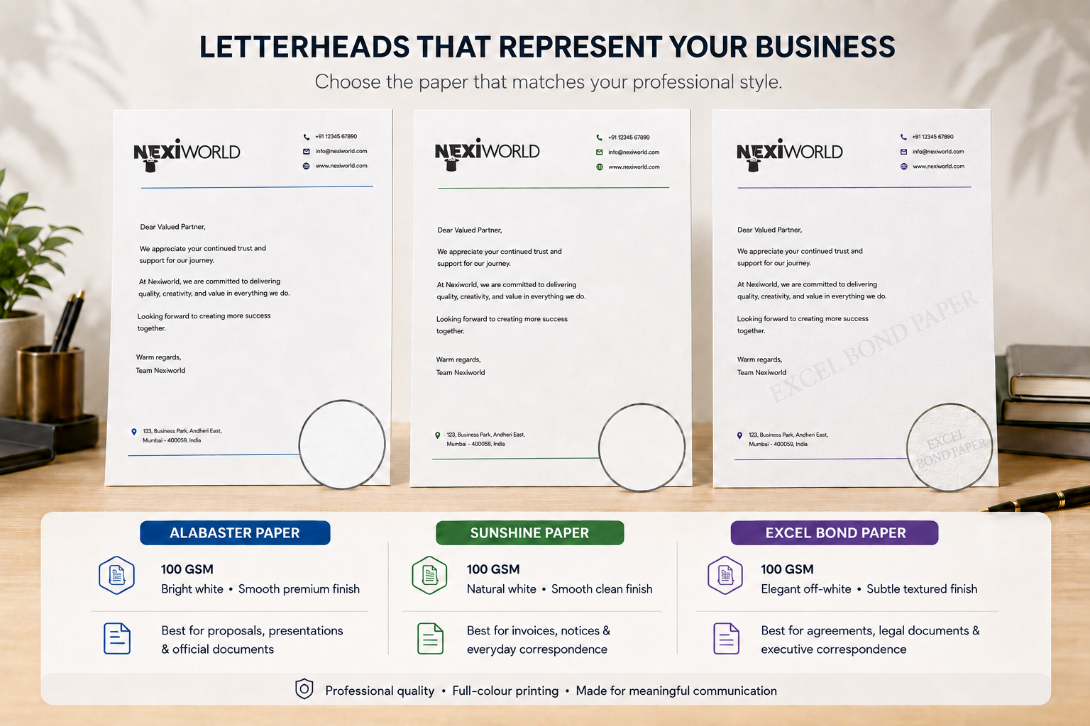 Custom letterheads