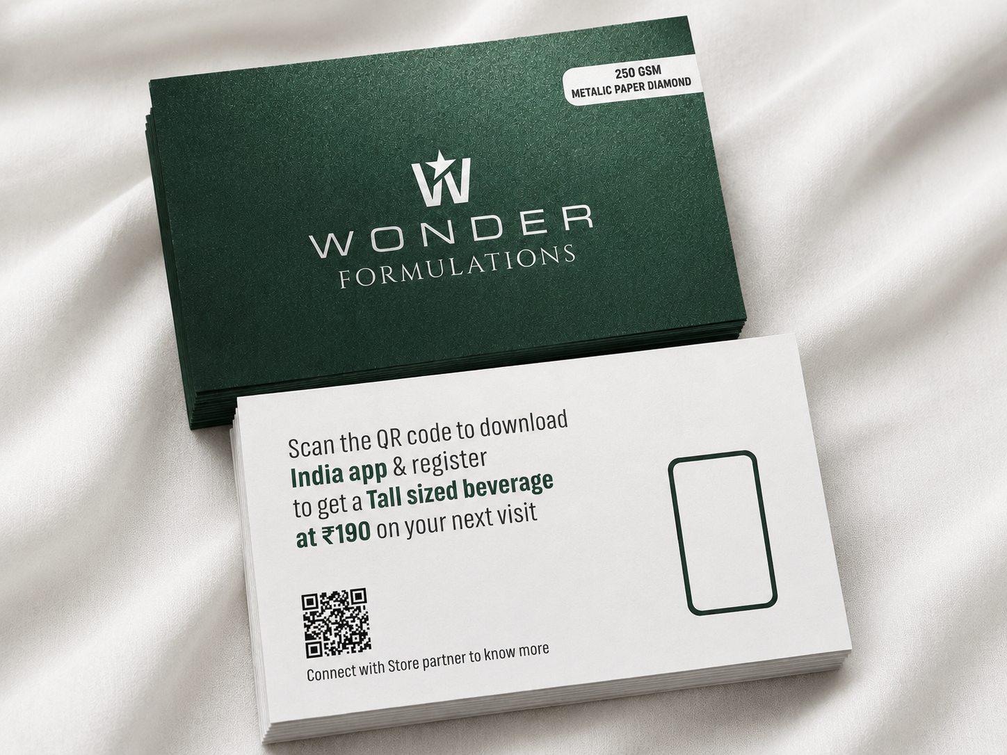 Metalic diamnond business cards