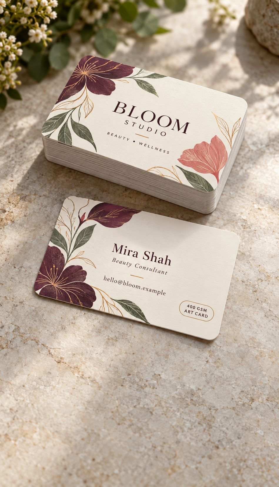 Signature thick Rounded corner business cards