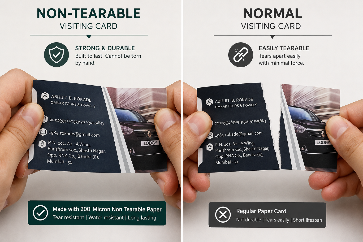 Non Tearable Business Cards
